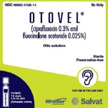 WraSer Pharmaceutical  66992012814 OTOVEL Ciprofloxacin HCI / Fluocinolone, Preservative Free 0.3% - 0.025 % Solution Single-Dose Vial 0.25 mL