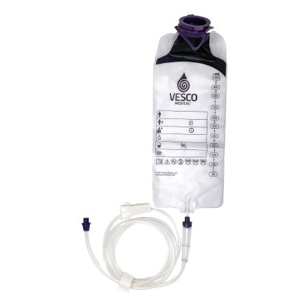 Vesco Medical VED-049 Gravity Feeding Bag Set with ENFit Connector 1000 mL