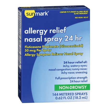 McKesson Brand 49348018267 Allergy Relief sunmark 24 Hour 50 mcg Strength Nasal Spray 144 Metered Sprays