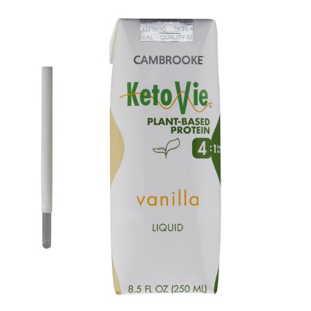 Cambrooke Therapeutics 50603 Oral Supplement KetoVie 4:1 Plant-Based Protein Vanilla Flavor Liquid 8.5 oz. Carton