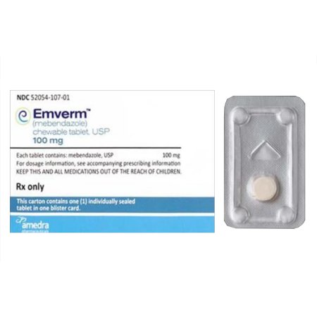 Amneal  64896066930 EMVERM Mebendazole 100 mg Tablet Blister Pack 1 Tablet