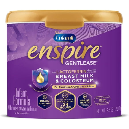 Mead Johnson 499901 Infant Formula Enfamil Enspire Gentlease 19.5 oz. Tub Powder Milk-Based Fussiness / Gas / Crying