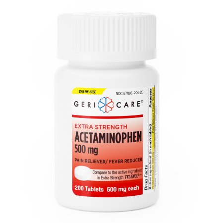 Geri-Care  201-20-GCP Pain Relief Geri-Care 500 mg Strength Acetaminophen Tablet 200 per Bottle