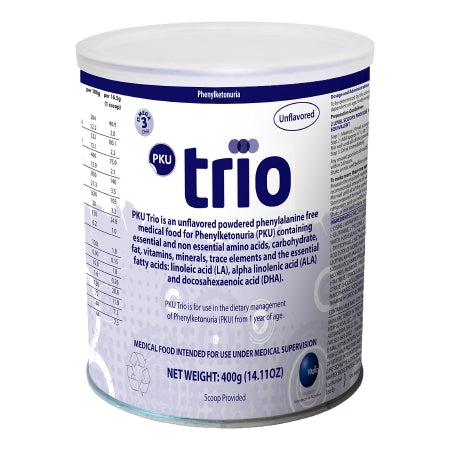 Vitaflo USA LLC 51806 Oral Supplement PKU trio Unflavored Powder 400 Gram Can