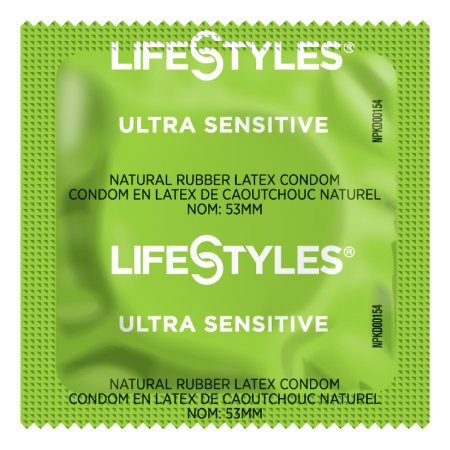 Sxwell USA  310159 Condom Lifestyles Ultra Sensitive Lubricated One Size Fits Most 1,008 per Case