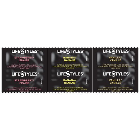 Sxwell USA  310151 Condom Lifestyles Assorted Flavors Lubricated One Size Fits Most 1,008 per Case