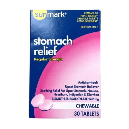 Guardian Drug Company  70677013801 Anti-Diarrheal sunmark 262 mg Strength Chewable Tablet 30 per Box