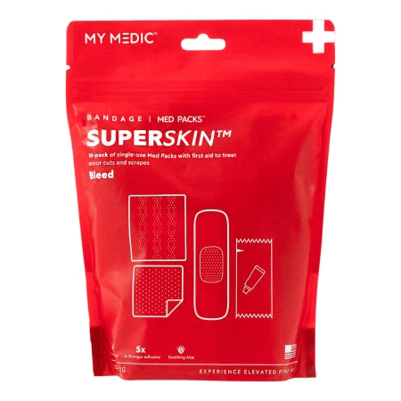 MyMedic  MM-SPL-MD-PK-AC-SSB-1X3-10PK First Aid Kit My Medic MED PACKS SuperSkin Plastic Pouch