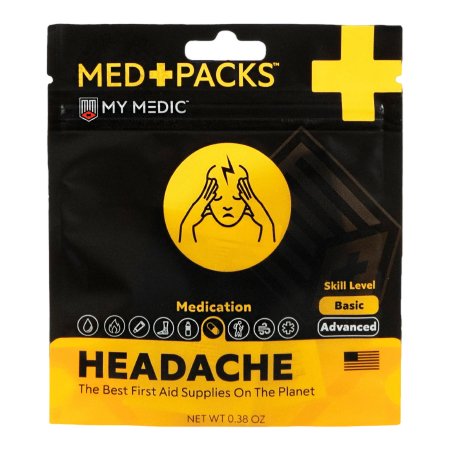 MyMedic  MM-KIT-S-MD-PK-HD-AC-EA First Aid Kit My Medic MED PACKS Headache Plastic Pouch