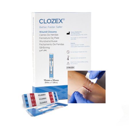 Clozex Medical Inc  CL1015S Skin Closure Device Clozex 5/8 X 1-3/8 Inch Interlaced Closure Strip Clear