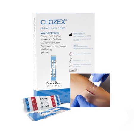 Clozex Medical Inc  CL1020S Skin Closure Device Clozex 3/4 X 1-3/8 Inch Interlaced Closure Strip Clear