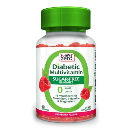 Geri-Care  6001-06-YMV Diabetic Multivitamin Supplement YumV's Zero Chromium / Thiamine / Magnesium Gummy 60 per Bottle Raspberry Flavor