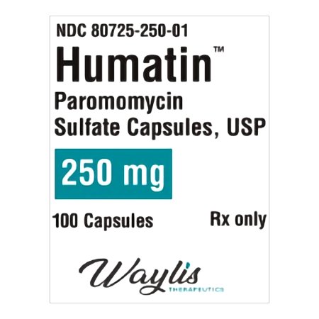 Woodward Pharma Services  80725025001 Paromomycin sulfate 250 mg Capsule Bottle 100 Capsules