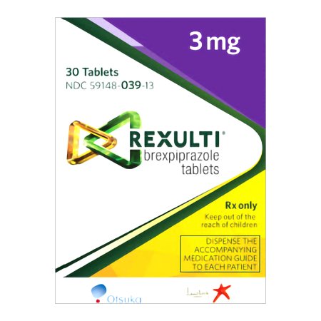 Otsuka America Pharmaceutical  59148003913 Rexulti Brexpiprazole 3 mg Tablet Bottle 30 Tablets