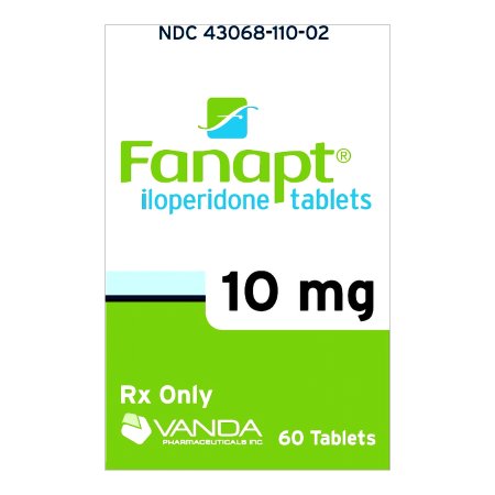 Vanda Pharmaceuticals  43068011002 FANAPT iloperidone 10 mg Tablet Bottle 60 Tablets