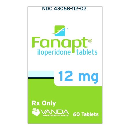 Vanda Pharmaceuticals  43068011202 FANAPT iloperidone 12 mg Tablet Bottle 60 Tablets