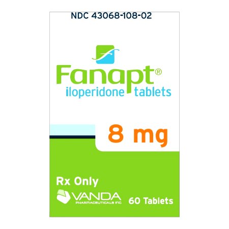 Vanda Pharmaceuticals  43068010802 FANAPT iloperidone 8 mg Tablet Bottle 60 Tablets