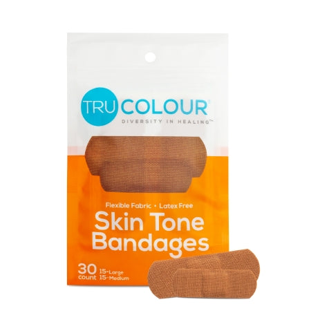 Tru-Colour Products LLC  TCB-121 Waterproof Adhesive Strip Tru-Colour 1 X 3 Inch Fabric Rectangle Brown Sterile