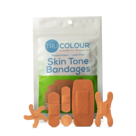 Tru-Colour Products LLC  TCB-GASD Waterproof Adhesive Strip Tru-Colour Assorted Sizes Fabric Rectangle / Spot / Patch / Fingertip / Knuckle Olive Sterile