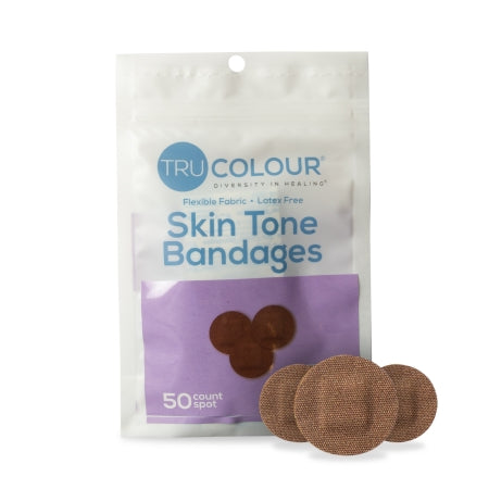 Tru-Colour Products LLC  TCB-PDOT Waterproof Adhesive Strip Tru-Colour Fabric Spot s/b Round Dark Brown Sterile