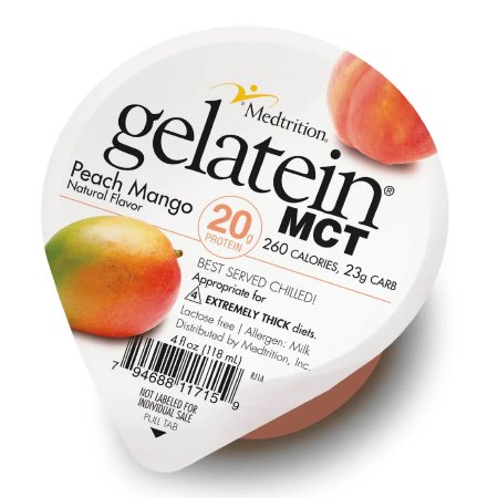 Medtrition/National Nutrition 11715 Oral Supplement Gelatein MCT Peach Mango Flavor Gel 4 oz. Cup