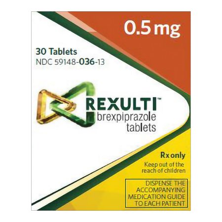 Otsuka America Pharmaceutical  59148003613 Rexulti Brexpiprazole 0.5 mg. Tablet Bottle 30 Tablets