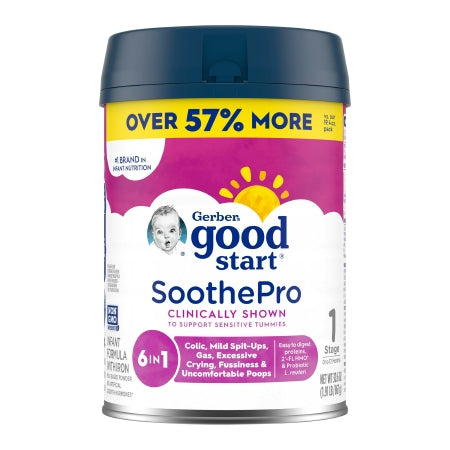 Nestle Healthcare Nutrition 005000049499 Infant Formula Gerber Good Start SoothePro 30.6 oz. Canister Powder Fussiness / Gas / Crying