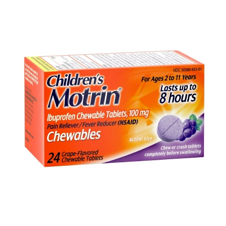 J & J Sales  30045093226 Children's Pain Relief MOTRIN 100 mg Strength Ibuprofen Chewable Tablet 24 Per Bottle