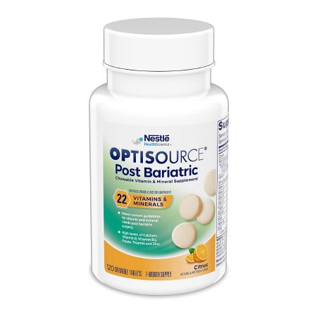 Nestle Healthcare Nutrition  00043900508269 Vitamin and Mineral Supplement Optisource Chewable Tablet 120 Per Bottle Citrus Flavor