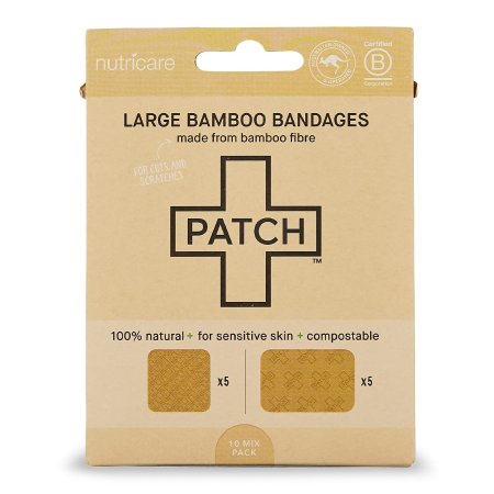 Nutricare USA LLC  PATNALFCT Adhesive Strip Patch 2 X 3 Inch / 3 X 3 Inch Bamboo Rectangle / Square Tan Sterile