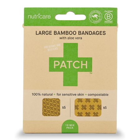 Nutricare USA LLC  PATALLFCT Adhesive Strip Patch 2 X 3 Inch / 3 X 3 Inch Bamboo / Aloe Vera Rectangle / Square Tan Sterile