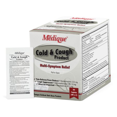 Medique Products  10880 Cold and Cough Relief 325 mg - 10 mg - 5 mg Strength Caplet 80 Per Box