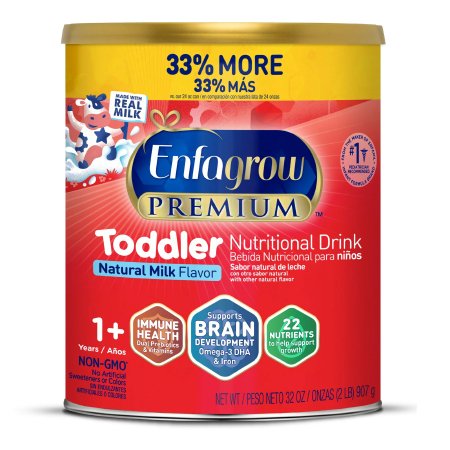 Mead Johnson 167229 Pediatric Oral Supplement Enfagrow Premium Toddler 32 oz. Can Powder Milk-Based