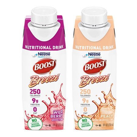 Nestle Healthcare Nutrition 00043900402161 Oral Supplement Boost Breeze Orange / Peach / Wildberry Flavor Liquid 8 oz. Carton