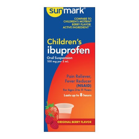 McKesson Brand 70677015002 Children's Pain Relief sunmark 100 mg / 5 mL Strength Ibuprofen Oral Suspension 8 oz.