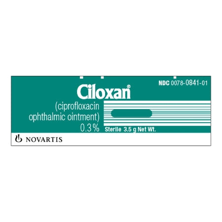 Novartis  00078084101 Ciloxan Ciprofloxacin HCl 0.3% Ointment Tube 3.5 Gram