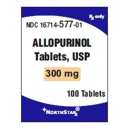 NorthStar Rx  16714057701 Allopurinol 300 mg Bottle 100 Tablets