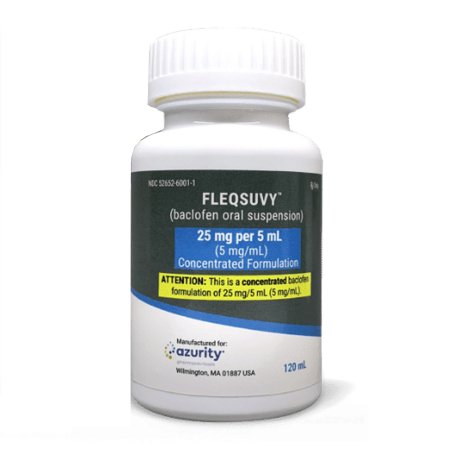 Azurity Pharmaceuticals  52652600101 FLEQSUVY Baclofen 25 mg / 5 mL Suspension Bottle 120 mL