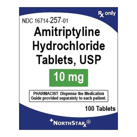 NorthStar Rx  16714025701 Amitriptyline HCl 10 mg Tablet Bottle 100 Tablets