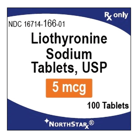 NorthStar Rx  16714016601 Liothyronine Sodium 5 mcg Tablet Bottle 100 Tablets