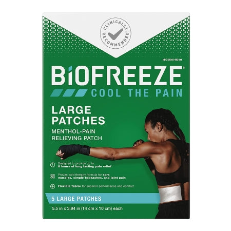 RB Health US LLC  3210136 Topical Pain Relief Biofreeze 5% Strength Menthol Patch 5 per Box