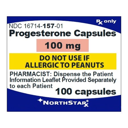 NorthStar Rx  16714015701 Progesterone, Micronized 100 mg Capsule Bottle 100 Capsules