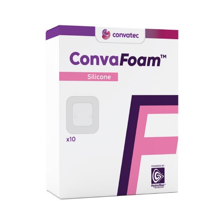 ConvaTec  423253 Foam Dressing ConvaFoam Silicone 4 X 4 Inch With Border Film Backing Silicone Adhesive Square Sterile