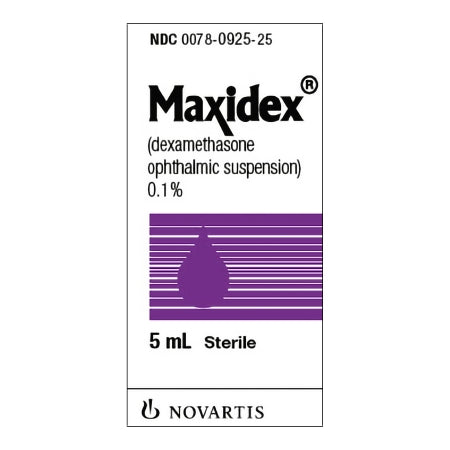 Novartis  00078092525 Maxidex Dexamethasone 0.1% Suspension Dropper Bottle 5 mL