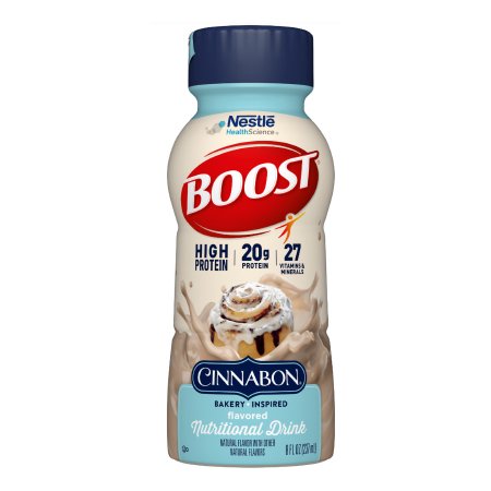 Nestle Clinical Nutritional 00041679530641 Oral Supplement Boost High Protein Cinnabon Flavor Liquid 8 oz. Bottle