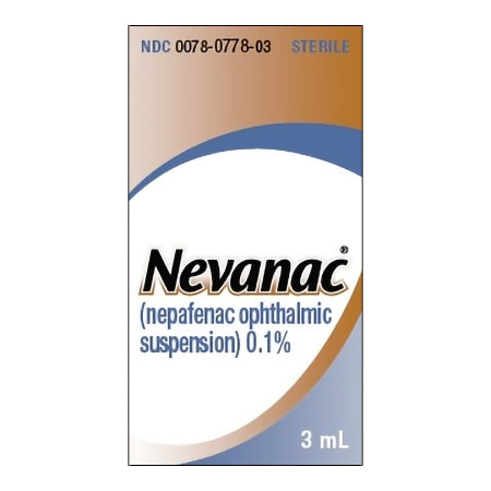 Novartis  00078077803 Nevanac Nepafenac 0.1% Drops Dropper Bottle 3 mL