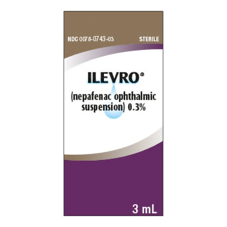 Novartis  00078074303 Ilevro Nepafenac 0.3% Drops Dropper Bottle 3 mL