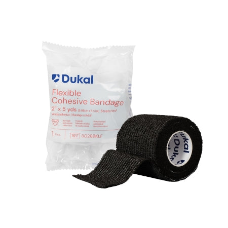 Dukal  8026BKLF Cohesive Bandage Dukal 2 Inch X 5 Yard Self-Adherent Closure Black NonSterile Standard Compression