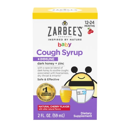 J & J Sales  89723370902 Children's Cold and Cough Relief Zarbee's Baby Cough Syrup + Immune 3 mg - 3 mg / 3 mL Strength Syrup 2 oz.