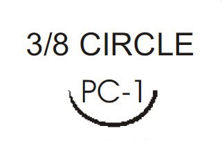 J & J Healthcare Systems  1856G Nonabsorbable Suture with Needle Ethilon Nylon PC-1 3/8 Circle Precision Conventional Cutting Needle Size 6 - 0 Monofilament